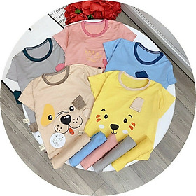 Bộ cộc tay thun lạnh mặc cực mát hình thú dễ thương cho bé từ 0-18 tháng