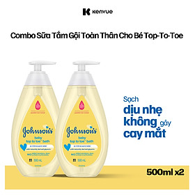 Bộ 2 Chai Sữa Tắm Gội Toàn Thân Cho Bé Johnson's Baby Top To Toe 500mlx2
