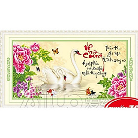 Mua Tranh thêu chữ thập vợ chồng AL53376  kích thước 94 x 52 cm tranh thêu 3D