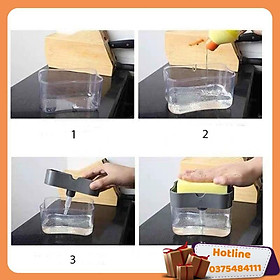 Hộp Đựng Nước Rửa Chén Ấn Kèm Miếng Rửa Bát - Hdnr - Hàng Loại 1