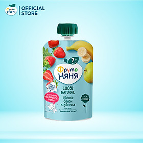 Trái cây nghiền vị táo, chuối và dâu tây Fruto Nyanya 90g