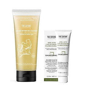 Combo Dành Cho Da Mụn Gel Chấm Mụn, Sữa Rửa Mặt The Cafuné Dành Cho Da Mụn Giúp Giảm Mụn Mờ Thâm 120gram