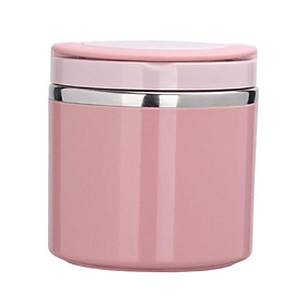 Stainless Steel Thermal Cup Pink Lunch Portable Wide Mouth Porridge Lunch Box for Travel