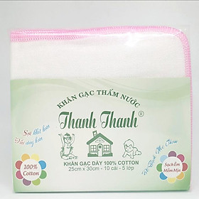 Khăn gạc Thanh Thanh Nhỏ Đặc Biệt 5 lớp 25x30cm 100% Cotton