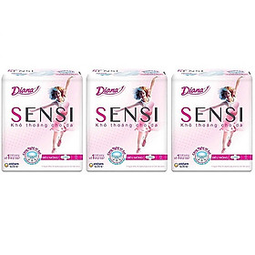 Combo 3 gói Băng vệ sinh Diana Sensi Siêu Mỏng Cánh ( 8 miếng / gói )