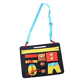 Kids Toddlers Montessori Learn To Dress Board Zip Buckle Basic Educational