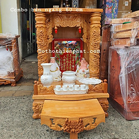 Mua COMBO Bộ bàn thờ ngang 60cm gỗ gõ đỏ rất đẹp