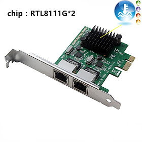 PCI-E Network Card 2 ports 1000Mbps Gigabit Ethernet 10/100/1000M RJ-45 LAN Adapter Converter Network Controller