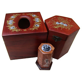 Mua Bộ 3 Sản Phẩm Hộp Giấy Ăn Elai  Hộp Trà  Hộp Tăm Bằng Gỗ MK04