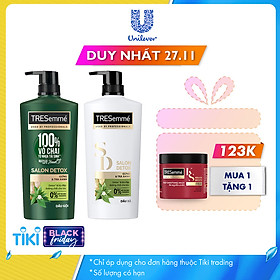 Combo Dầu Gội (640g) Và Dầu Xả (620g) Tresemmé Salon Detox Gừng Và Trà Xanh Detox Tóc Chắc Khỏe