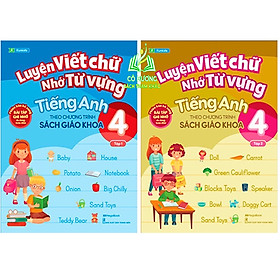 Hình ảnh Sách- Combo Luyện viết chữ nhớ từ vựng tiếng Anh theo chương trình Sách giáo khoa Lớp 4 Tập 1 & 2 (MG)