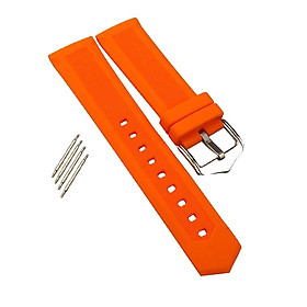 Stainless Steel Buckle Waterproof Silicone Rubber Watch Strap Band 19mm