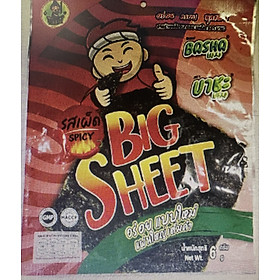 Rong biển lá Big Sheet Basha ăn liền vị cay 6g ( 12 gói/túi )