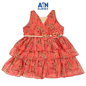Đầm bé gái họa tiết Hoa Vàng Anh Cam tơ silk - AICDBGQBMSG7 - AIN Closet