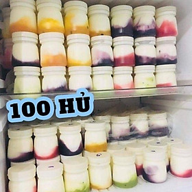 100 Hũ Đựng Sữa Chua 120ml Tặng Kèm Tem Thank You 