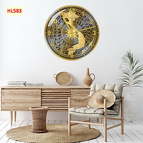 Mua Đồng Hồ Treo Tường Mặt Hình Trống Đồng -  Hoa Văn Truyền Thống - Hào Khí Việt Nam -HN798