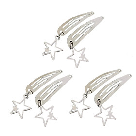 6x Chic Geometric Hair Clip Barrette Headwear Nonslip Hairpins Gifts Women star