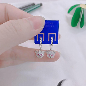 Hoa tai bạc trẻ em hình con heo dễ thương