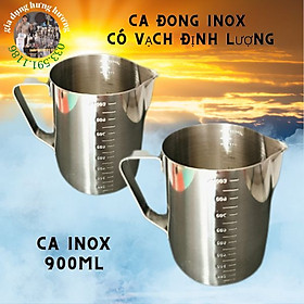 Mua Ca đánh sữa inox (có vạch chia) 550ml (100% inox 304)