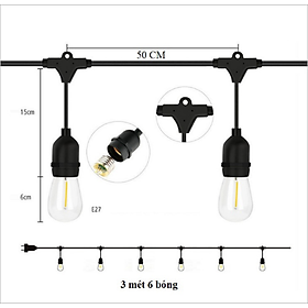 Mua Dây Đui Đèn Kín Nước Trang Trí 3 Mét 6 Đui E27  Đèn Led Dây Thả Bóng Búp Trang Trí Shop Hàng Chính Hãng