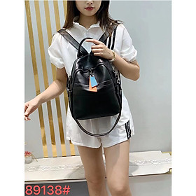Ba lô nữ da bò khóa kéo da màu sắc BHM89138