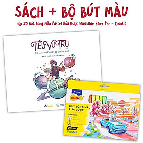 Combo Sách Tiểu Vũ Trụ - Tô Màu Thế Giới 12 Chòm Sao + Hộp 20 Bút Lông Màu Pastel Rửa Được Washable Fiber Pen - Colokit SWM-C008