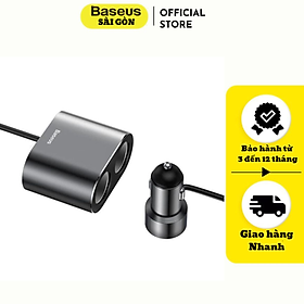 Tẩu sạc đa năng tích hợp bộ chia cổng sạc Baseus High Efficiency 1 to 2 Cigarette Lighter (Dual-Cigarette lighter 80W + Dual USB 3.1A, Smart Extended Car Charger)- Hàng chính hãng