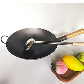 Mua Chảo thép tay cầm gỗ cao cấp 38cm ( chuyên dùng nhà hàng )