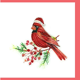 Thiệp Nghệ Thuật Giấy Xoắn - Khoảnh Khắc Của Cardinal - Cardinal’s Moment - Christmas - Việt Net