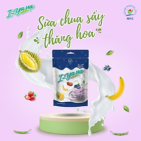 Sữa chua sấy thăng hoa I.Yaua túi 25g mix 05 vị (việt quất, sầu riêng, chuối, dâu và truyền thống)