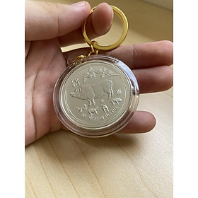 Móc khóa đồng xu hình con Heo cho người tuổi Hợi sinh năm 1971, 1983, 1995, 2007, 2019