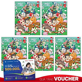 Combo 5 Tập Học Sinh 4 Ô Ly 100 Trang 70gsm - FAHASA - Lớp Học Mật Ngữ (Mẫu Màu Giao Ngẫu Nhiên)
