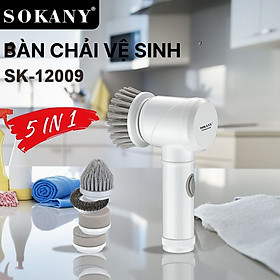 Máy cọ rửa nhà bếp cầm tay đa năng 5IN1 Sokany SK-12009 dụng cụ cọ rửa nhà bếp, bồn rửa mặt, đánh giày, có sạc pin tiện lợi - HÀNG CHÍNH HÃNG