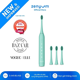 [Chính Hãng] Bộ Bàn Chải Đánh Răng Điện ZenyumSonic 2.0 & 3 Đầu Thay Thế - Xanh Mint - Công Nghệ Singapore