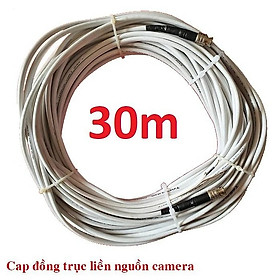 Mua Dây Camera cáp đồng trục liền nguồn RG59+2C  đồng nguyên chất - đã bấm sẵn 2 đầu