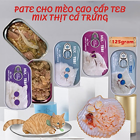 Pate Cao Cấp Cho Mèo Mix Thịt Cá Trứng TEB TM Series Lon 125g - YonaPetshop