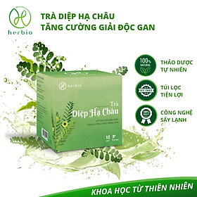 Trà Thảo Mộc Diệp Hạ Châu Túi Lọc (Cây Chó Đẻ) Giải Độc Gan Herbio- Tăng cường chức năng gan, giảm mỡ máu, thanh lọc cơ thể (12 Túi lọc/3gram)