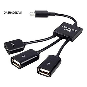 Dây cáp chuyển đổi 3 trong 1 Micro USB HUB OTG sang USB 2.0 cho Samsung