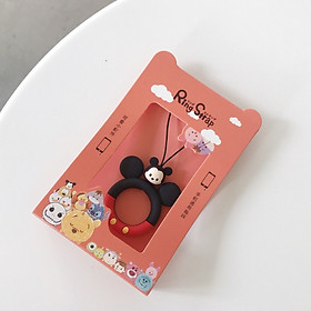 Dây đeo điện thoại, bóp ví, móc khoá loại ngắn xỏ ngón tay, khoen tròn hoạt hình xinh xắn-10 cm