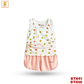 Đồ bộ bé trai Babiboo bộ ba lỗ bé trai, bé gái chất liệu viscose sợi gỗ mềm, mịn, mát BTK41+BTK30