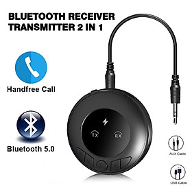2-in-1 Bluetooth-compatible 5.0 Wireless Audio Adapter Aux Tv Car Computer Speaker Headphone Receiver Transmitter