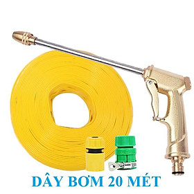 Mua Vòi Xịt Rửa Xe️ Bộ dây vòi xịt nước rửa xe  tưới cây   tăng áp 3 lần  loại 20m 206701-3 đầu đồng cút