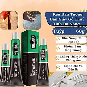 Keo Dán Đa Năng, Keo Siêu Dính, Dán chắc như đóng đinh NOMORE NAIL Tuýp 60g Keo Siêu Dính Công Nghệ Nhật Bản No More Nail Tuýp 60g Keo Siêu Dán Tường Dán Giày Gỗ Thuỷ Tinh Đa Năng Chống Thấm Nước
