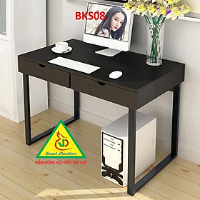 Mua Bàn làm việc  bàn học khung sắt mặt gỗ BKS08- Nội thất lắp ráp Viendong Adv