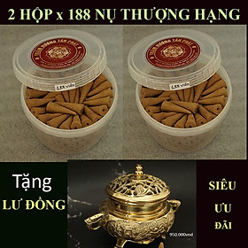 Mua Tặng Lư Đồng Xông Trầm Cực Đẹp - ComBo 2 Hộp x 188 Nụ Thượng Hạng
