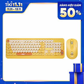 Bộ bàn phím và chuột không dây DSFY .Combo Bàn Phím và Chuột Không Dây Siêu Dễ Thương màu vàng