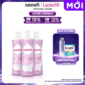 Bộ 3 chai Dung Dịch Vệ Sinh Phụ Nữ Lactacyd Lactacyd Soft & Silky Dưỡng Ẩm 250ml/chai