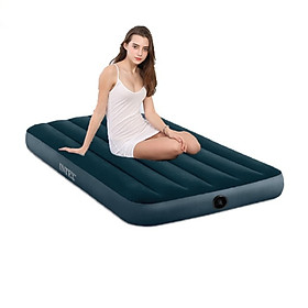 Nệm hơi 4 mùa công nghệ mới , phủ nhung INTEX kèm bơm điện