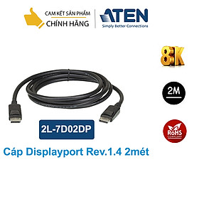 Cáp Displayport 1.4 2m- Aten 2L-7D02DP hỗ trợ 8k@60Hz - Hàng chính hãng