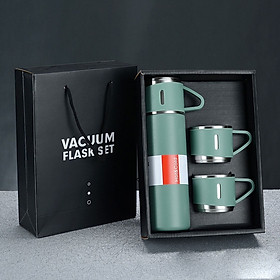 Bình giữ nhiệt 500ml tặng kèm 2 cốc và cọ rửa Sang Trọng Chắc Chắn Chất Lượng Cao